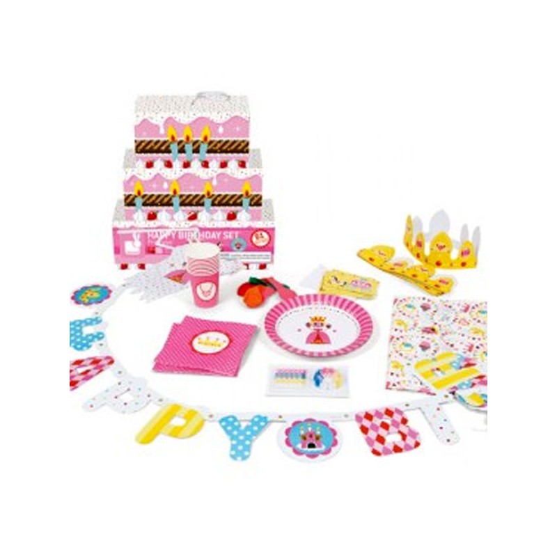 Kit vaisselle et décoration complet pour fête d'anniversaire Princesse