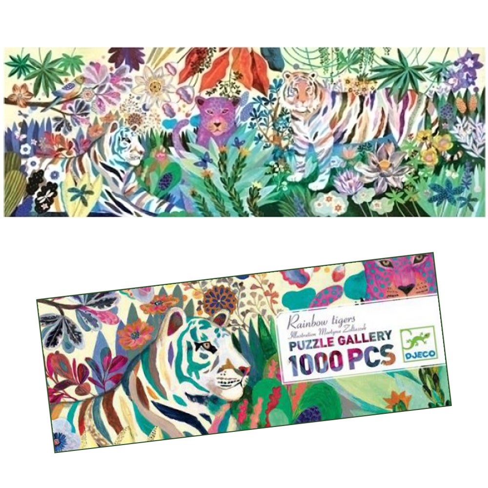 Puzzle 1000 pièces enfants Djeco Rainbow tigre