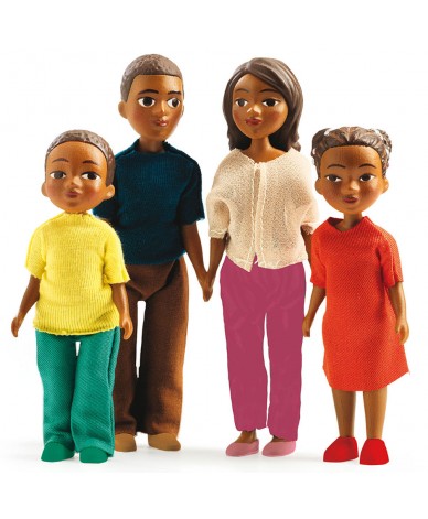 Famille de 4 poupées articulées Milo Lila pour maison de poupées