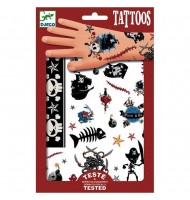 Tatouage enfants 50 Tattoos prédécoupés Pirates Djeco