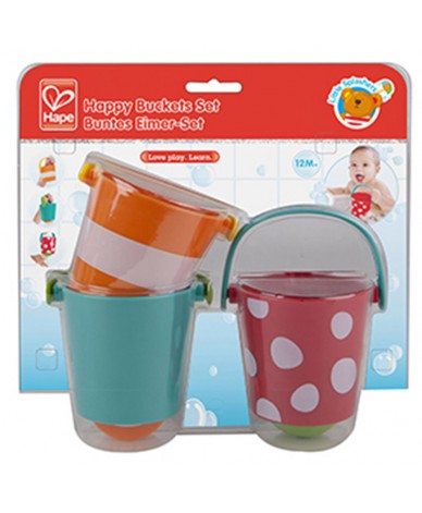 Jouet de bain seaux amusants 12 mois + Hape