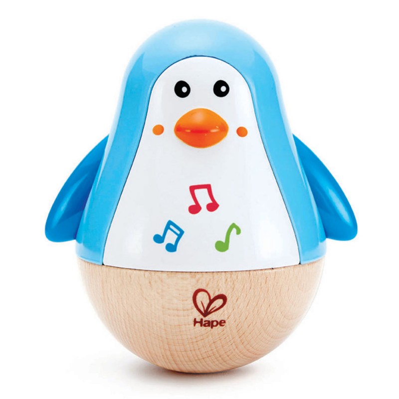 Culbuto pingouin musical Hape pour bébé 6 mois +