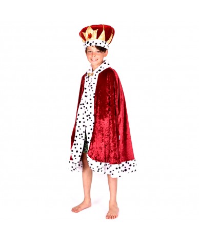Cape de roi en velours rouge Déguisement enfant 3 à 8 ans