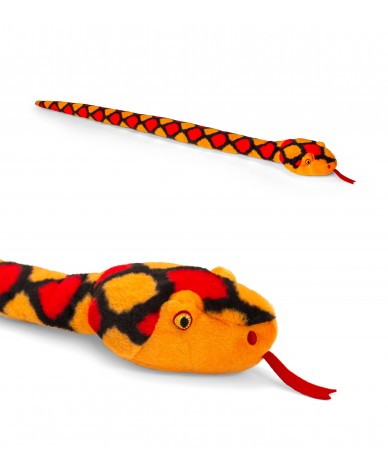 Peluche Serpent Rouge 100 cm Keeleco - Long Compagnon Éco-Responsable