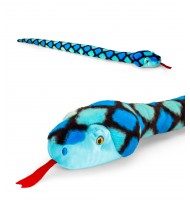 Peluche Serpent bleu 100 cm Keeleco - Long Compagnon Éco-Responsable