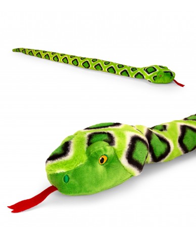 Peluche Serpent vert 100 cm Keeleco - Long Compagnon Éco-Responsable