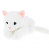 Peluche Chat Blanc Keeleco 30 cm - Pureté et Engagement Éco par Keel Toys