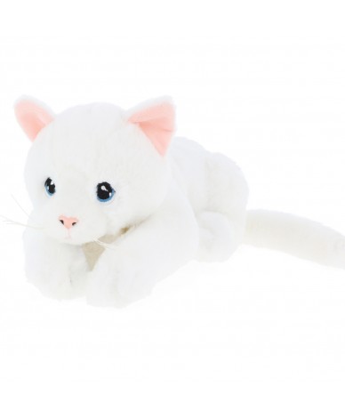 Peluche Chat Blanc Keeleco 30 cm - Pureté et Engagement Éco par Keel Toys