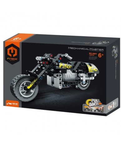 Block de construction technique Moto Pull-Back iMMaster 183 pièces - Compatible avec Lego technique