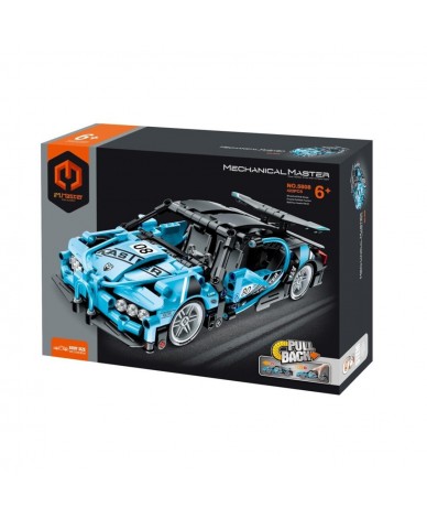 Block de construction Voiture Pull-Back Super Car Bleu iMMaster 422 pièces - Compatible avec Lego techique